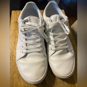 Men’s White Leather Vans 11.5 GUC